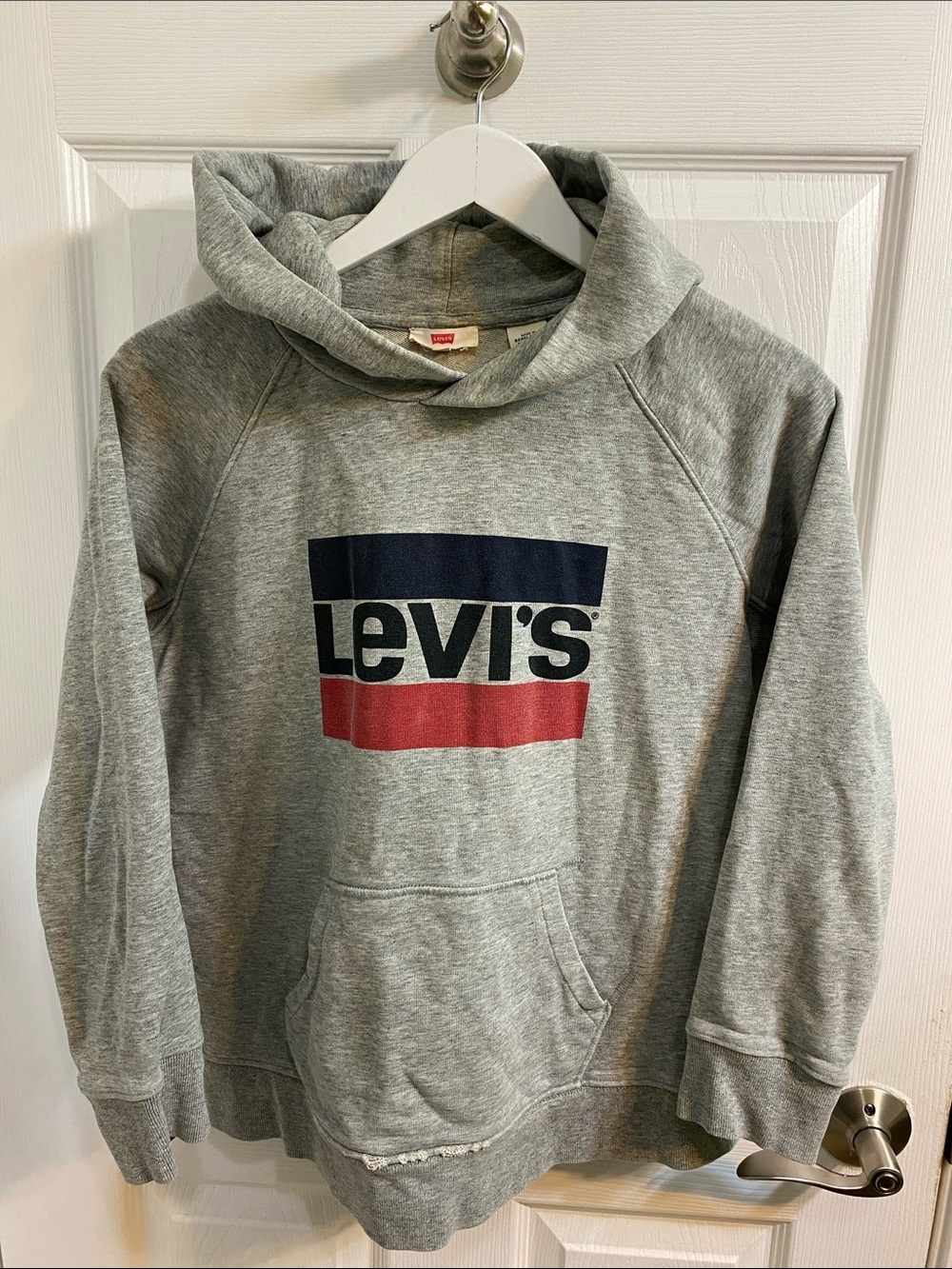 Levi’s Classic Logo Heathered Grey Men’s Hoodie Sweatshirt Size Small Casual